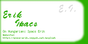 erik ipacs business card